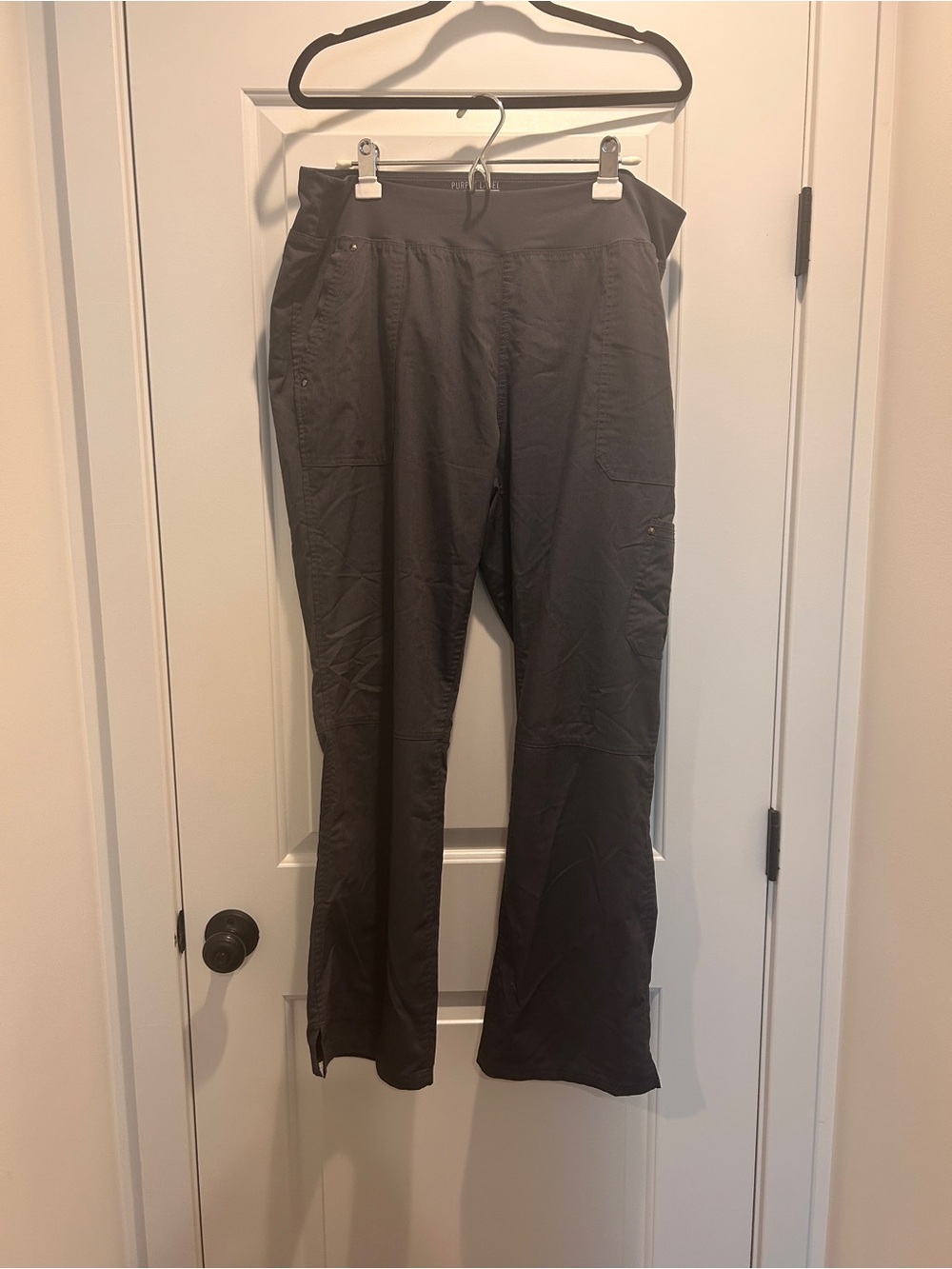 Scrub pants - Women’s Cargo Stretch Pants in Charcoal Gray - Extra large